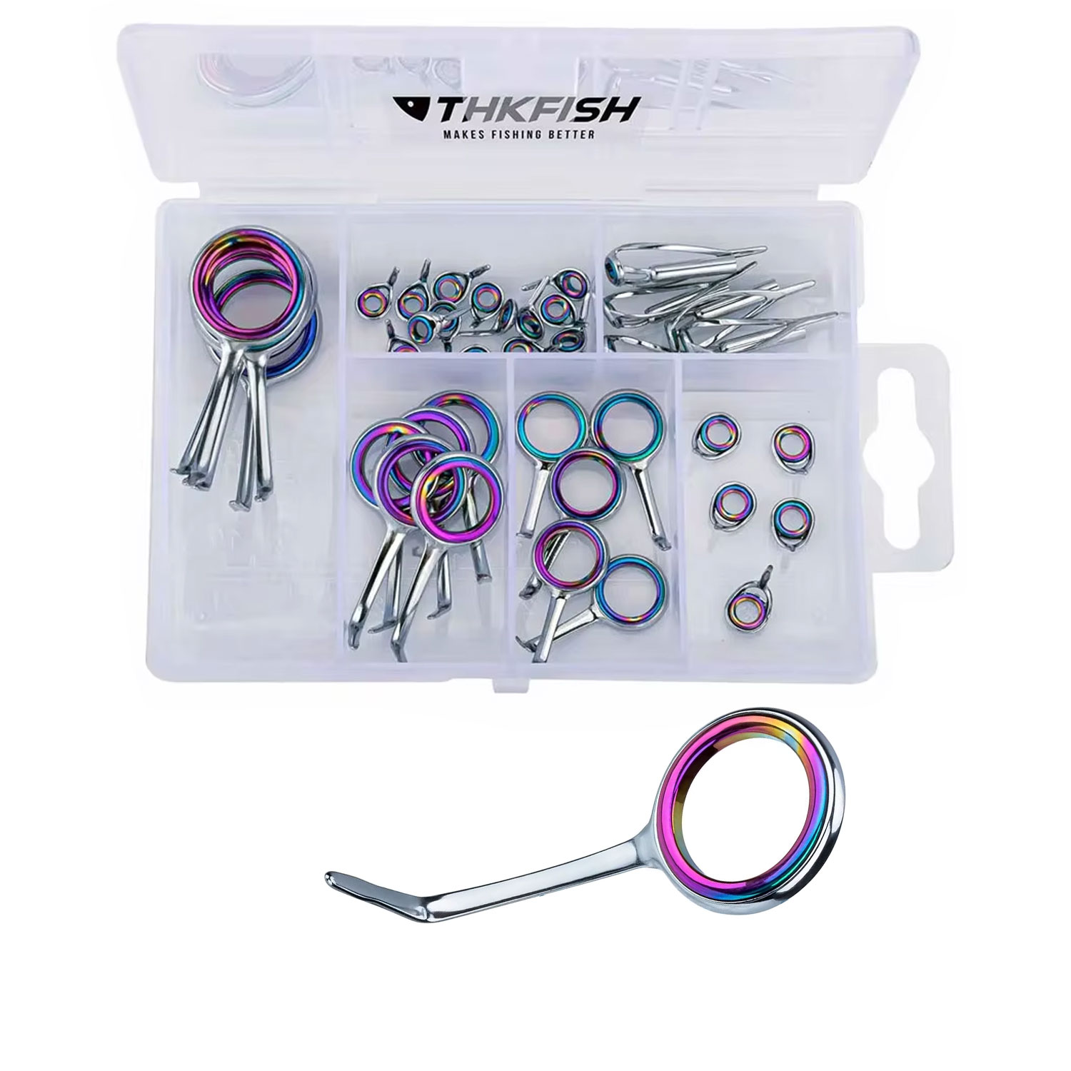 Fishing Rod Guide Replacement - 40 adet renkli olta kılavuzları halka